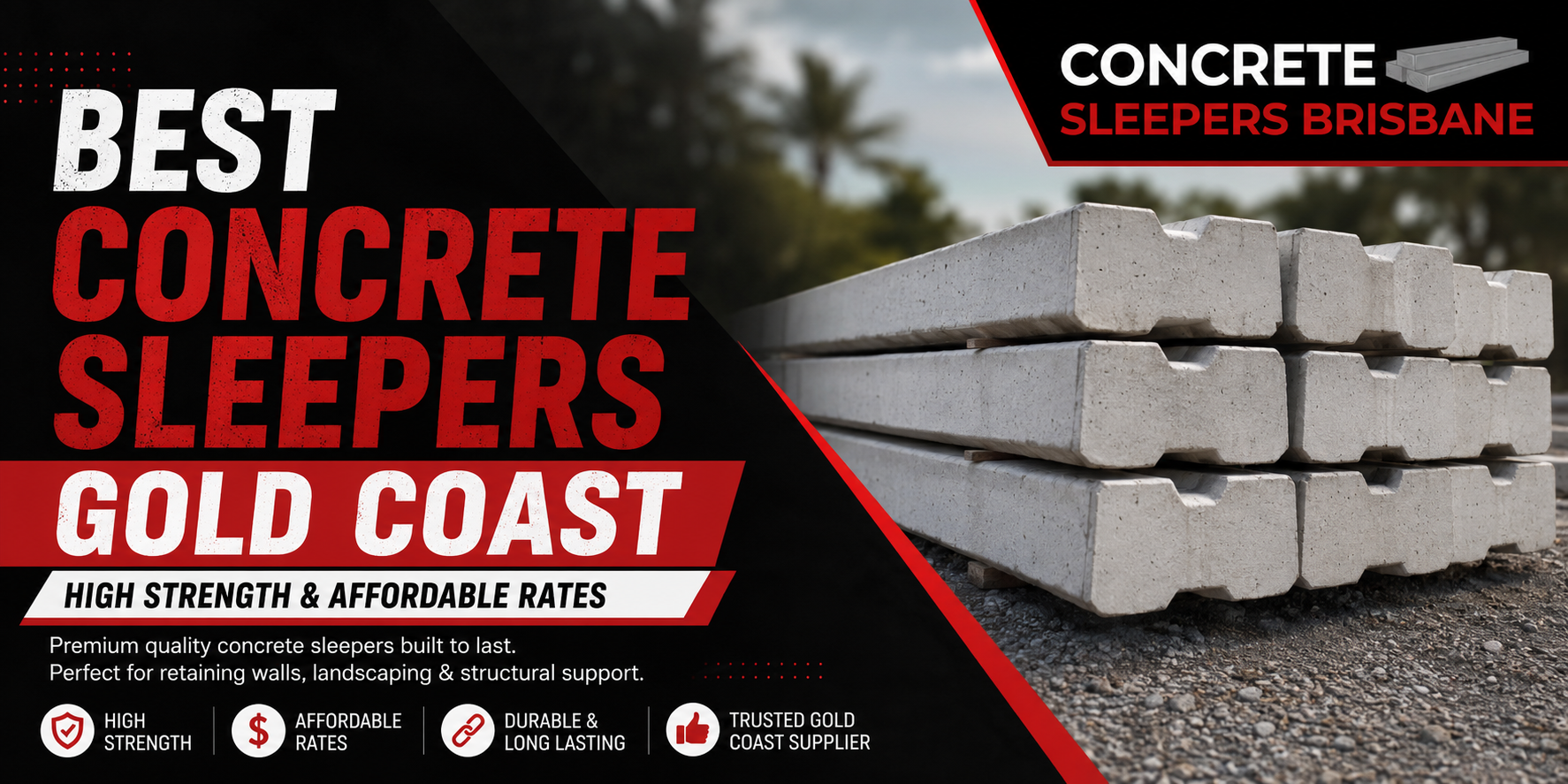 Best Concrete Sleepers Gold Coast – High Strength & Affordable Rates